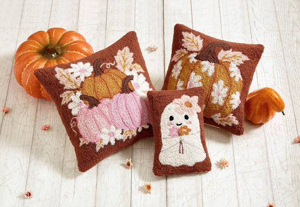 Daisies And Pumpkin Trio Hook Pillow