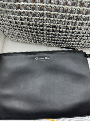 Christian Dior Limited Edition Large Diorissimo Tote – Metallic Tweed with Patches