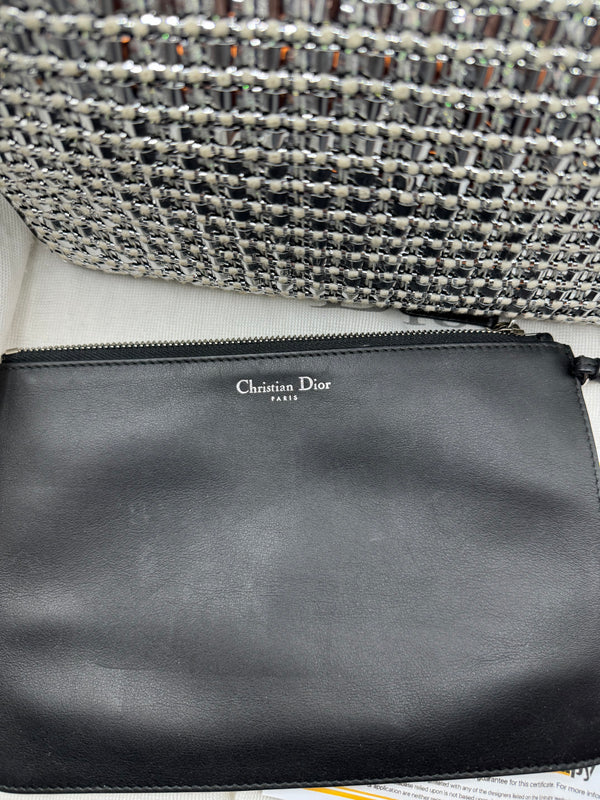 Christian Dior Limited Edition Large Diorissimo Tote – Metallic Tweed with Patches