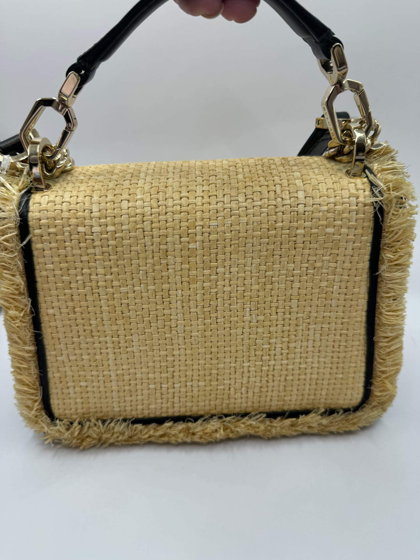 Bvlgari
Preloved raffia serpenti diamond blast crossbody/top handle bag