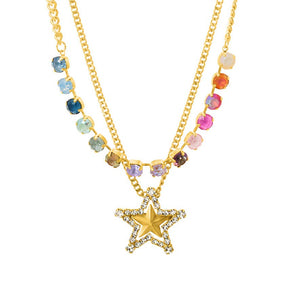 Layered Star Necklace in Fairy Dust