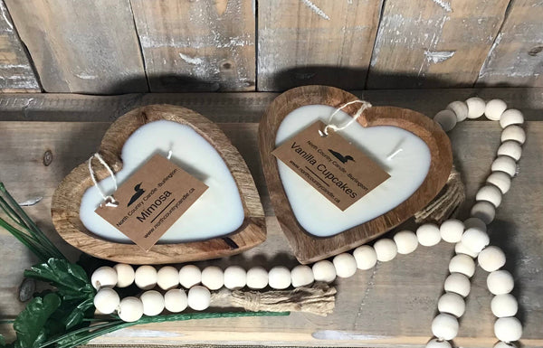 Sweetheart Dough Bowl Candles - Mango Wood: Mimosa