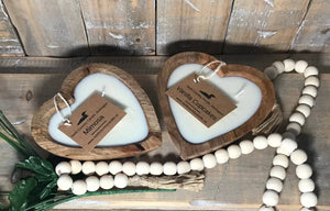 Sweetheart Dough Bowl Candles - Mango Wood: Lemon Lavender