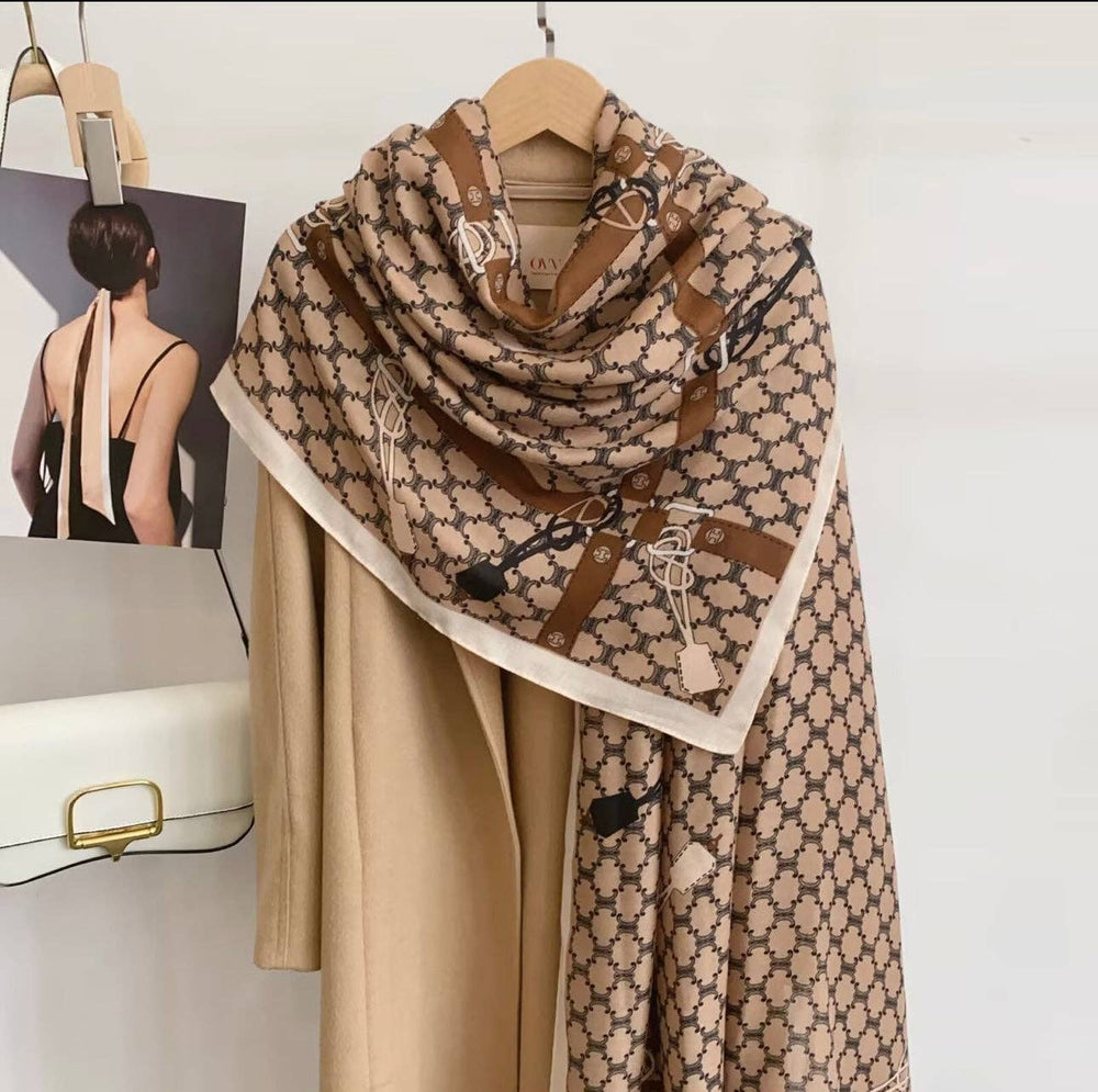 The Heritage Link Scarf | Camel & Cream