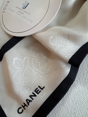 Chanel Silk CC Bow Scrunchie