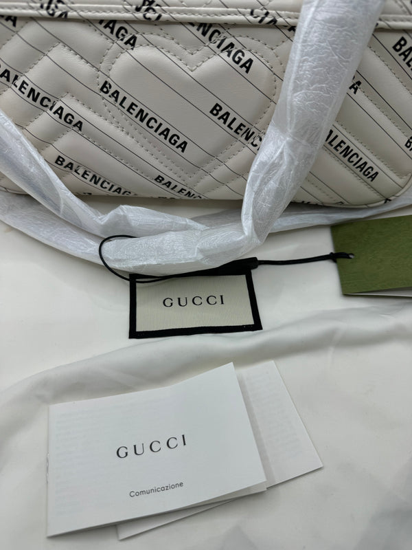 Gucci x Balenciaga  The Hacker GG Marmont  Creamy white & black GHW - with tags