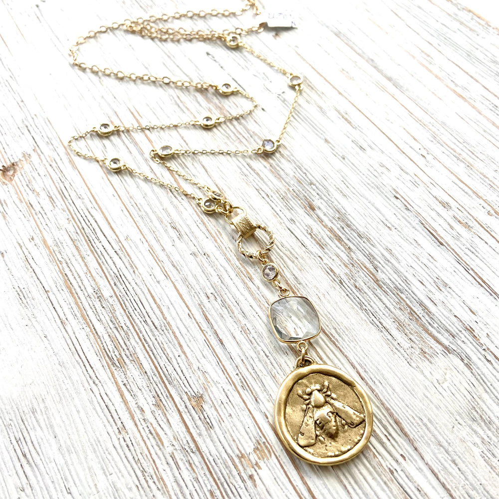 Queen bee necklace boutique salon bee jewelry designer