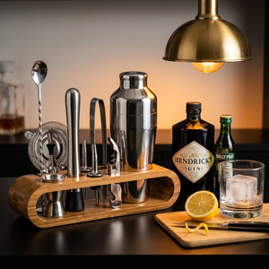 10-Piece Cocktail Bar Tool Set: Black