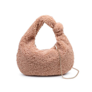 Charlene Sherpa Shearling Shoulder Bag: Tan