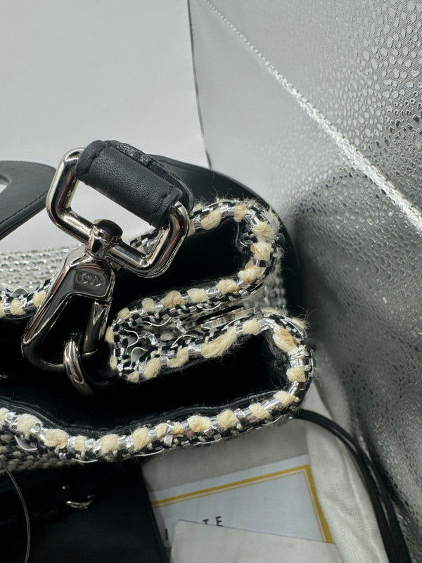 Christian Dior Limited Edition Large Diorissimo Tote – Metallic Tweed with Patches