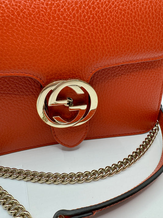 Gucci Dollar Calfskin Sun Orange Interlocking GG Crossbody bag GHW