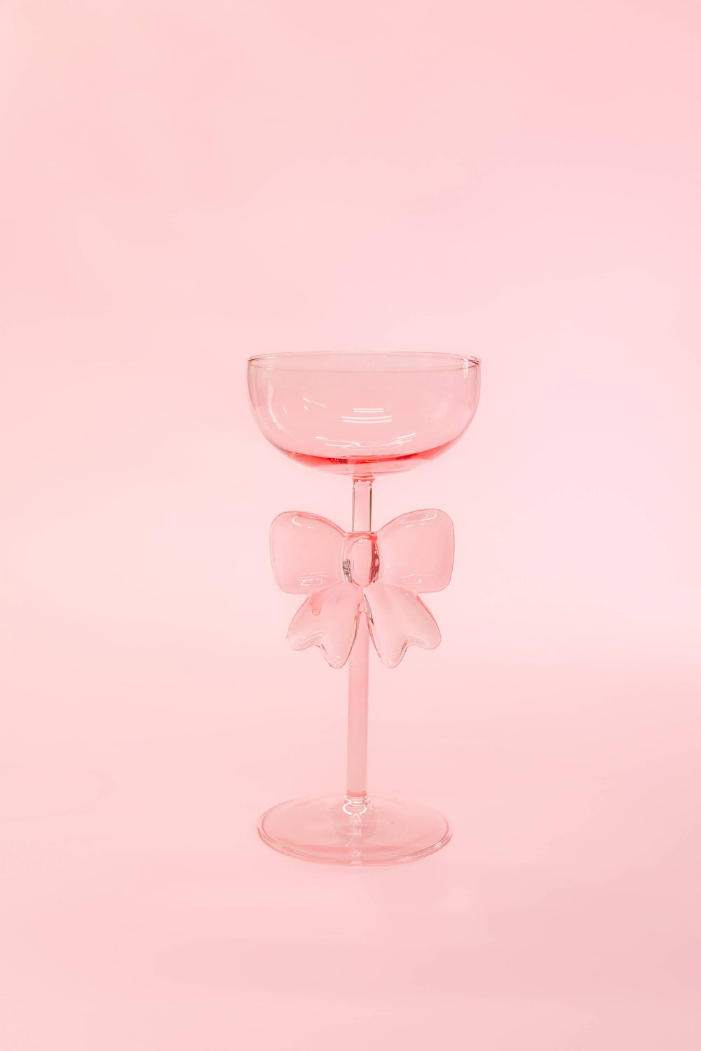 Bow & Bubbly - Pink Coupe Wine Glass : Pink
