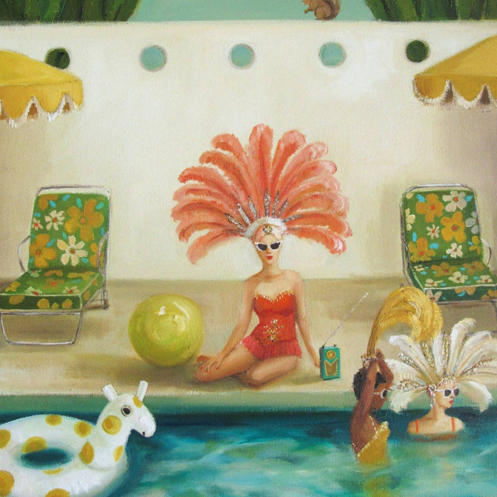 Poolside Art Print - 8.5" X 11" with Frame