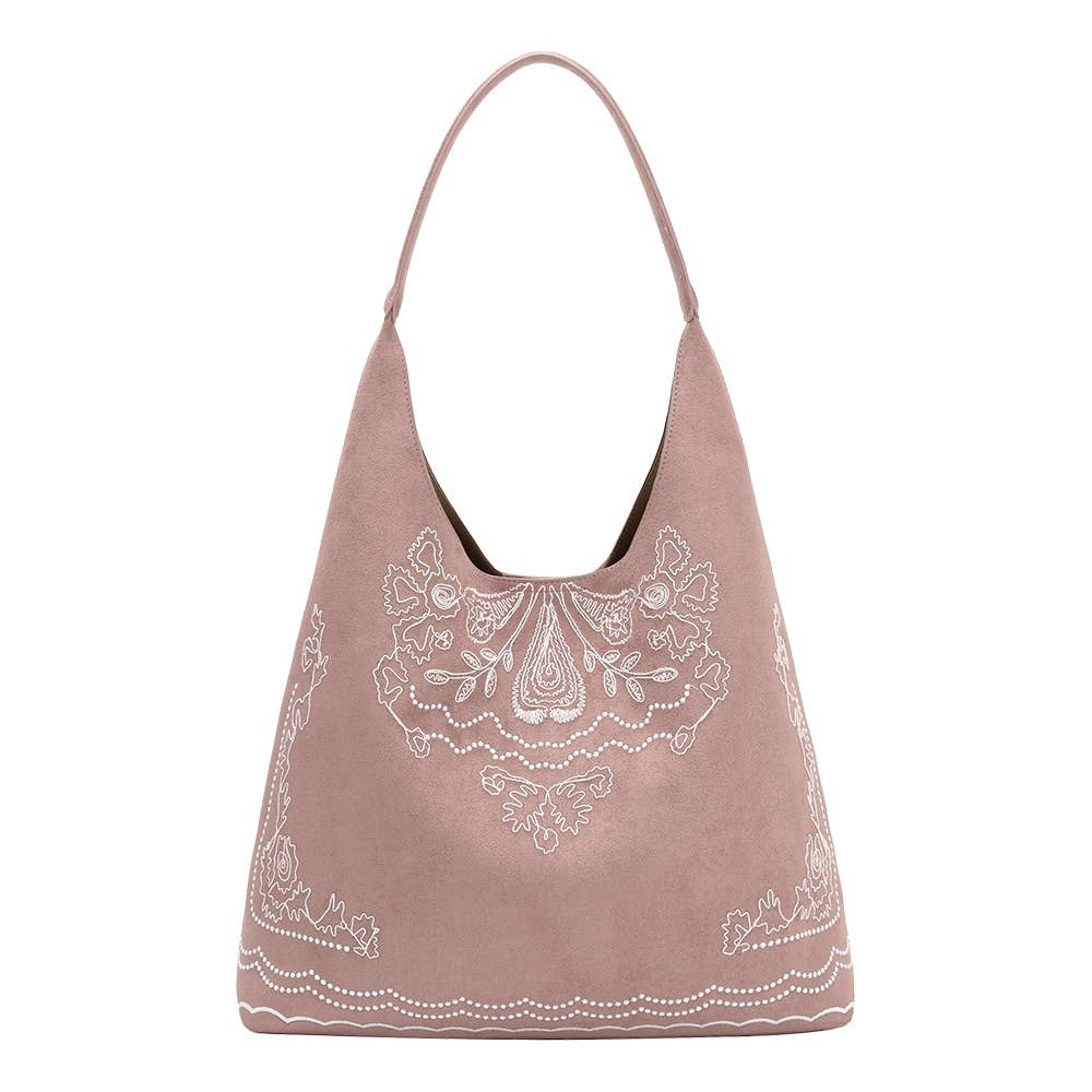 Eunice Mauve Vegan Suede Tote Bag