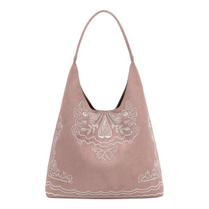 Eunice Mauve Vegan Suede Tote Bag