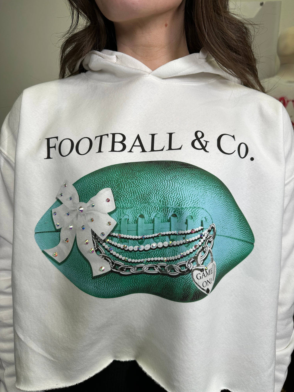Football & Co. Graphic T-shirt, tee, sweatshirt : M / Cropped Hoodie