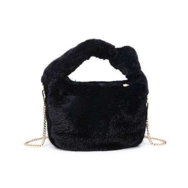 Monica - Faux Fur Crossbody: Black