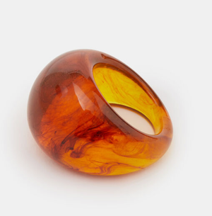 Gummy Transparent Resin Dome Ring | Coffee