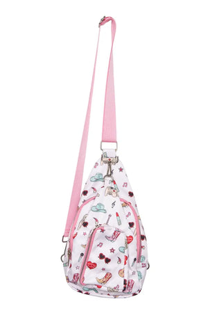 Music Girl Icons Sling Bag for Women: Light Pink