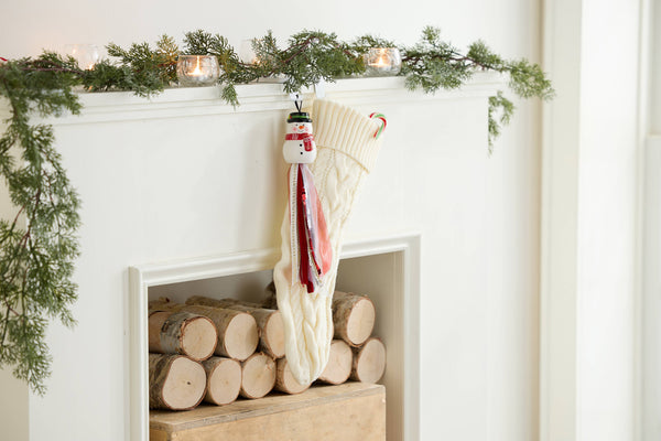 Seasonal Ceramic Ornament with Decorative Ribbon Streamer: Pumpkin