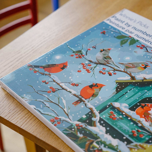 Snowy Cardinal Cottage - Winter 2025 Gift Paint by Number