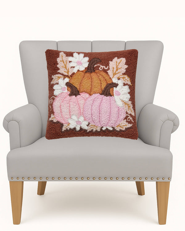 Daisies And Pumpkin Trio Hook Pillow