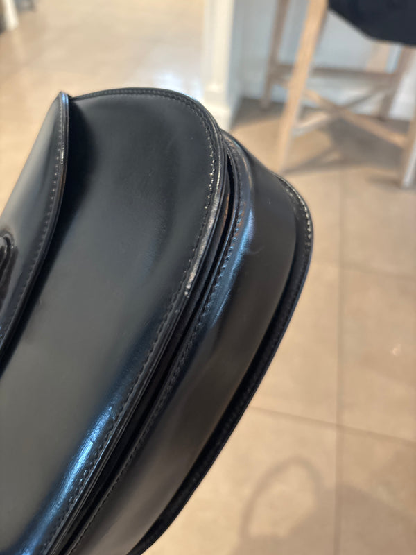 Gucci Boxcalf Vintage Bamboo Handle & Turnlock top handle with strap