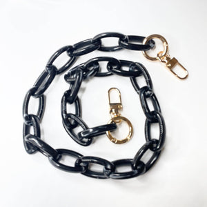 Convertible Ashley Acrylic Black Marble Strap: 23 inches