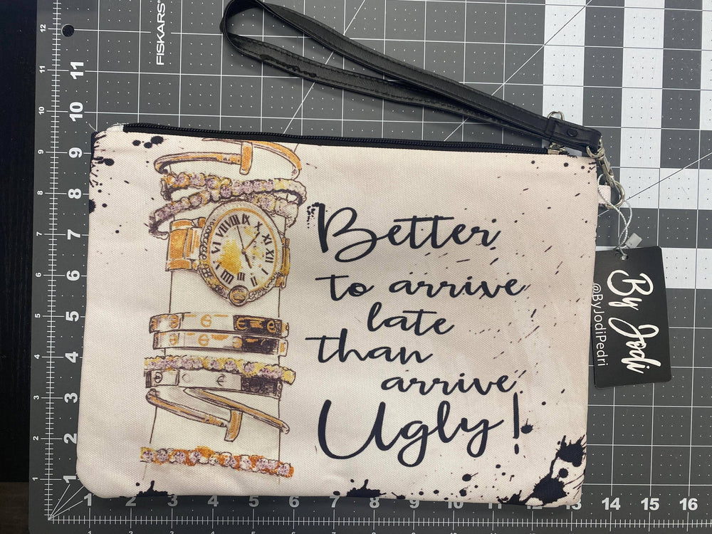 Better to Arrive Late Makeup Bag, Accessory Pouch: Large