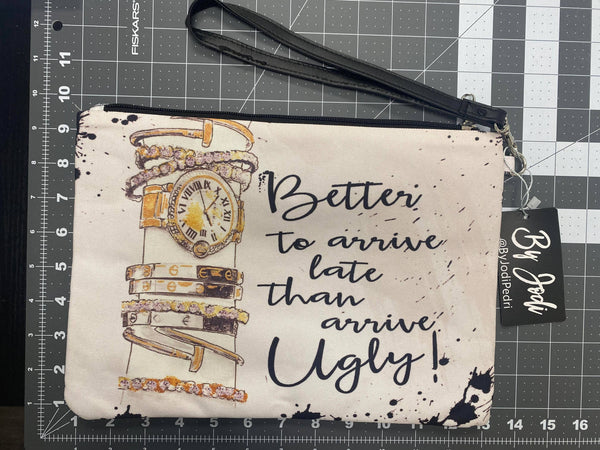 Better to Arrive Late Makeup Bag, Accessory Pouch: Large