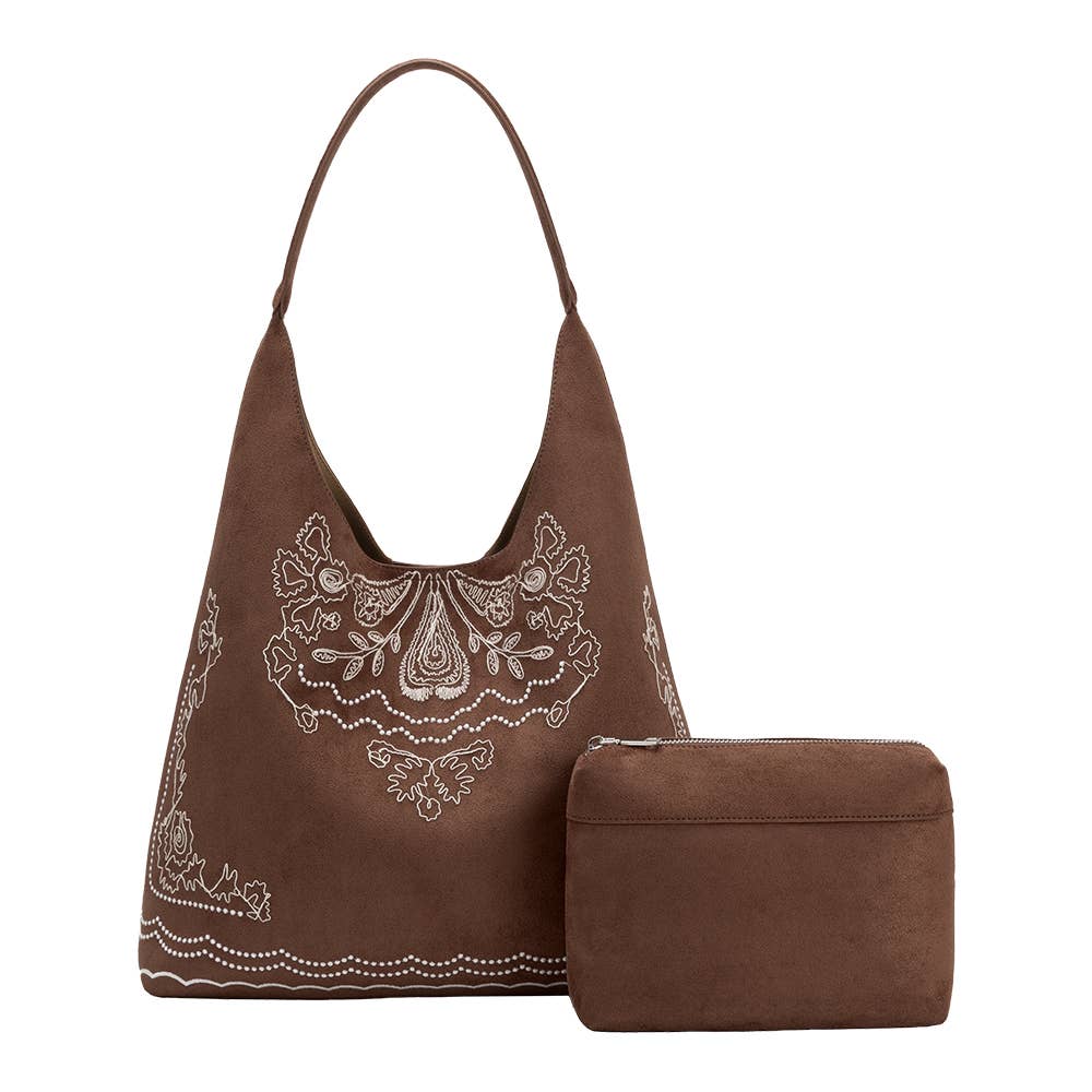 Eunice Tobacco Vegan Suede Tote Bag