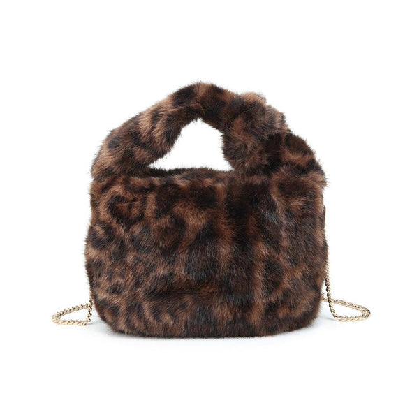 Monica - Faux Fur Crossbody: Leopard