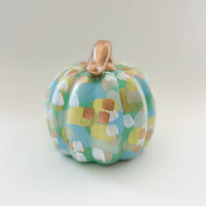 Mint and Gold Abstract Pumpkin|Jessica Reynolds Art
