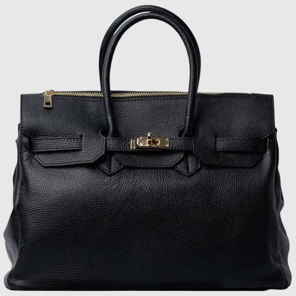 Monica Black Leather Handbag