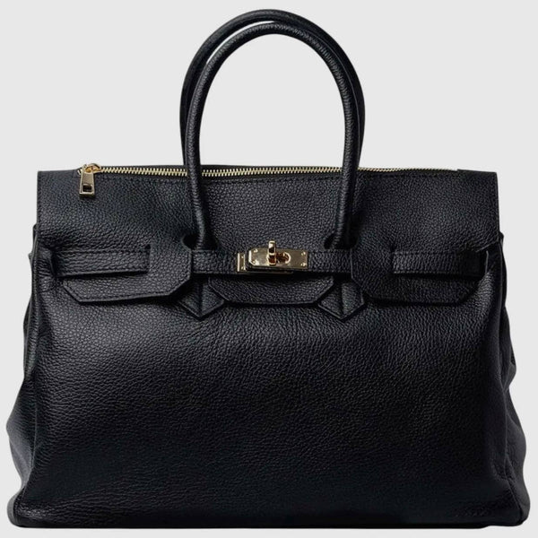 Monica Black Leather Handbag
