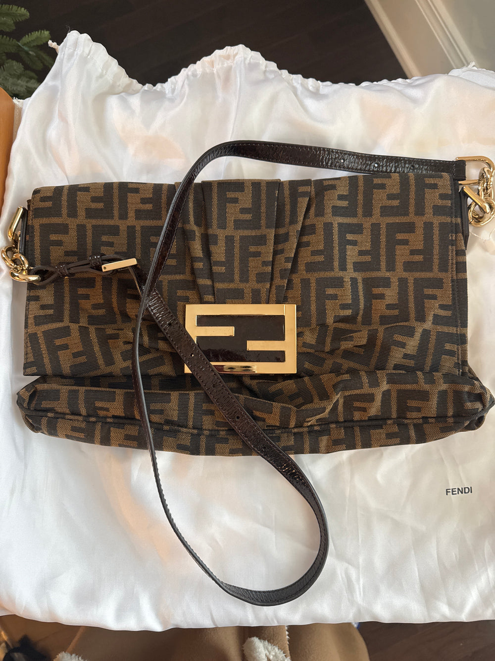 Fendi Zucca Mia Flap crossbody GHW