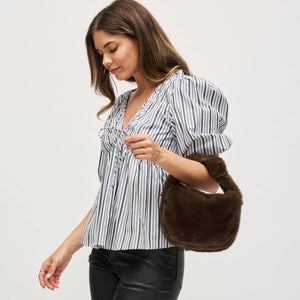 Monica - Faux Fur Crossbody: Black