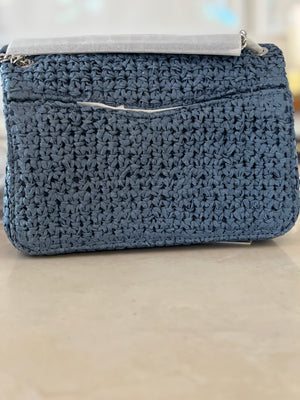 Sandro Blue Raffia shoulder bag