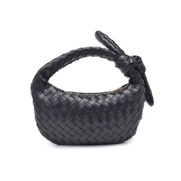Lizbeth Woven Knot Clutch: Black