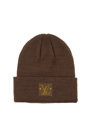Louis Vuitton Upcycled Beanie – Authentic Patch Burgundy