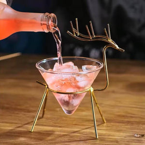 Reindeer Cocktail Glasses: Black