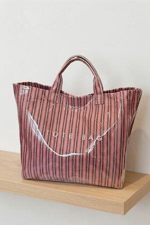 Pink Chevron Vinyl TOTE BAG