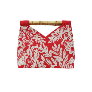 Bamboo Beaded Red/White Bag