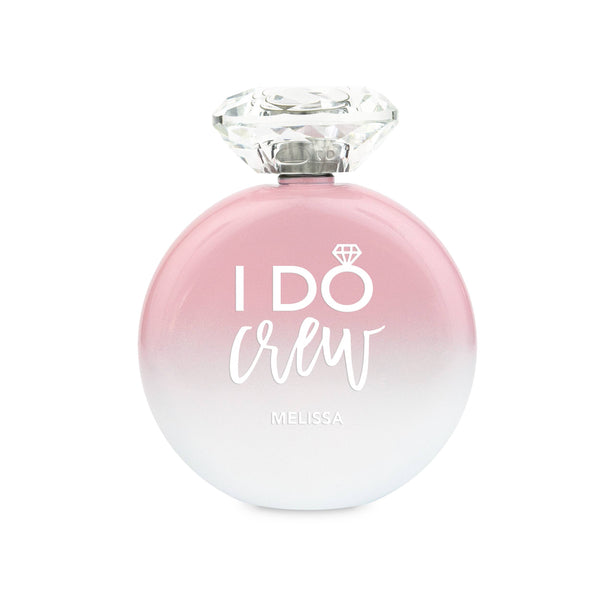 Shimmer-Colored Stainless Steel Hip Flask - I Do Crew: Pastel Pink / Black