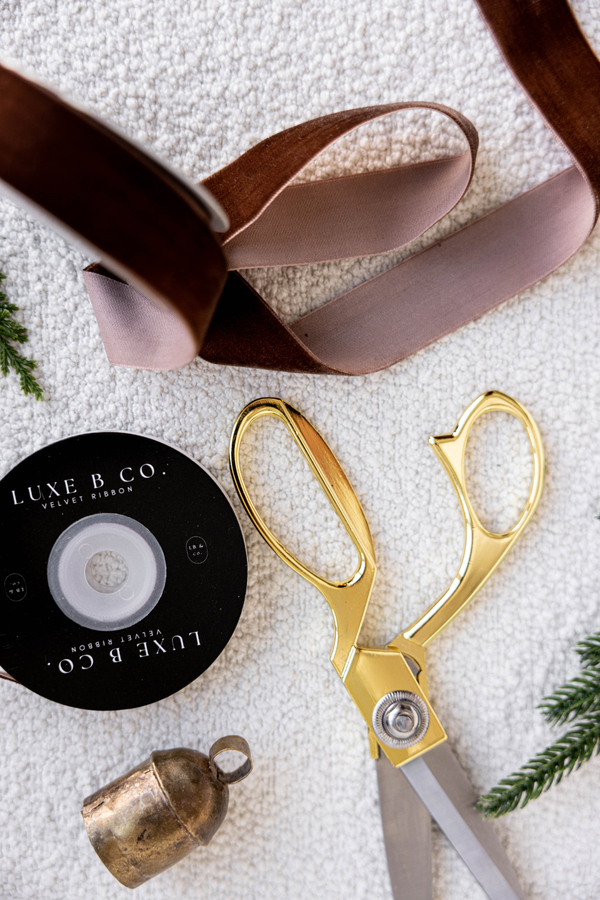 Ribbon Brown Velvet Christmas Decor Luxe B Co.: Medium