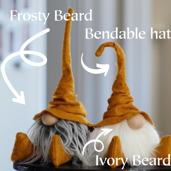Fall Wizard Gnomes – Gold -Ivory Beard / Large
