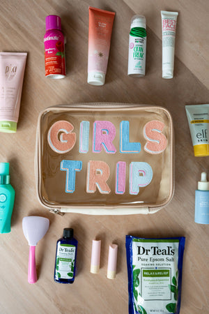 Oversized Cosmetic Bag - Girls Trip (Coral/Pink)
