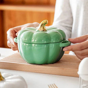 Orange Pumpkin Terrine Bowl with Lid