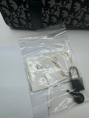 Dior 2004 Vintage Diorissimo Small Trotter Bag Black & Grey Dior print