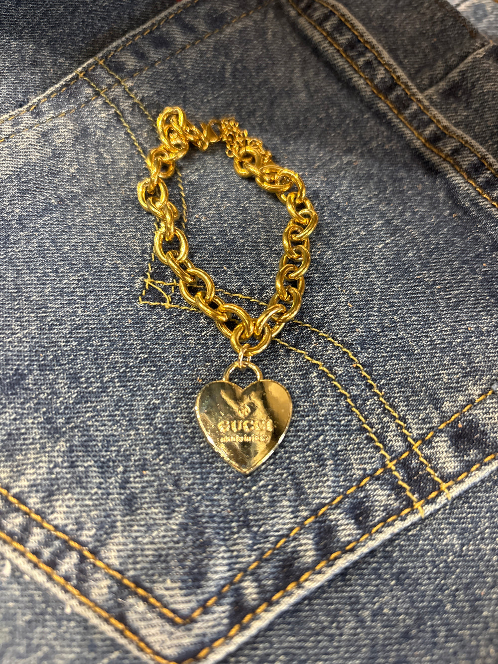 Upcycled Gucci Heart bracelet